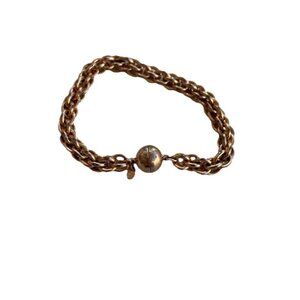 Vintage Milor Italy Bronze Link Magnetic Close Bracelet Women’s Sz 8”